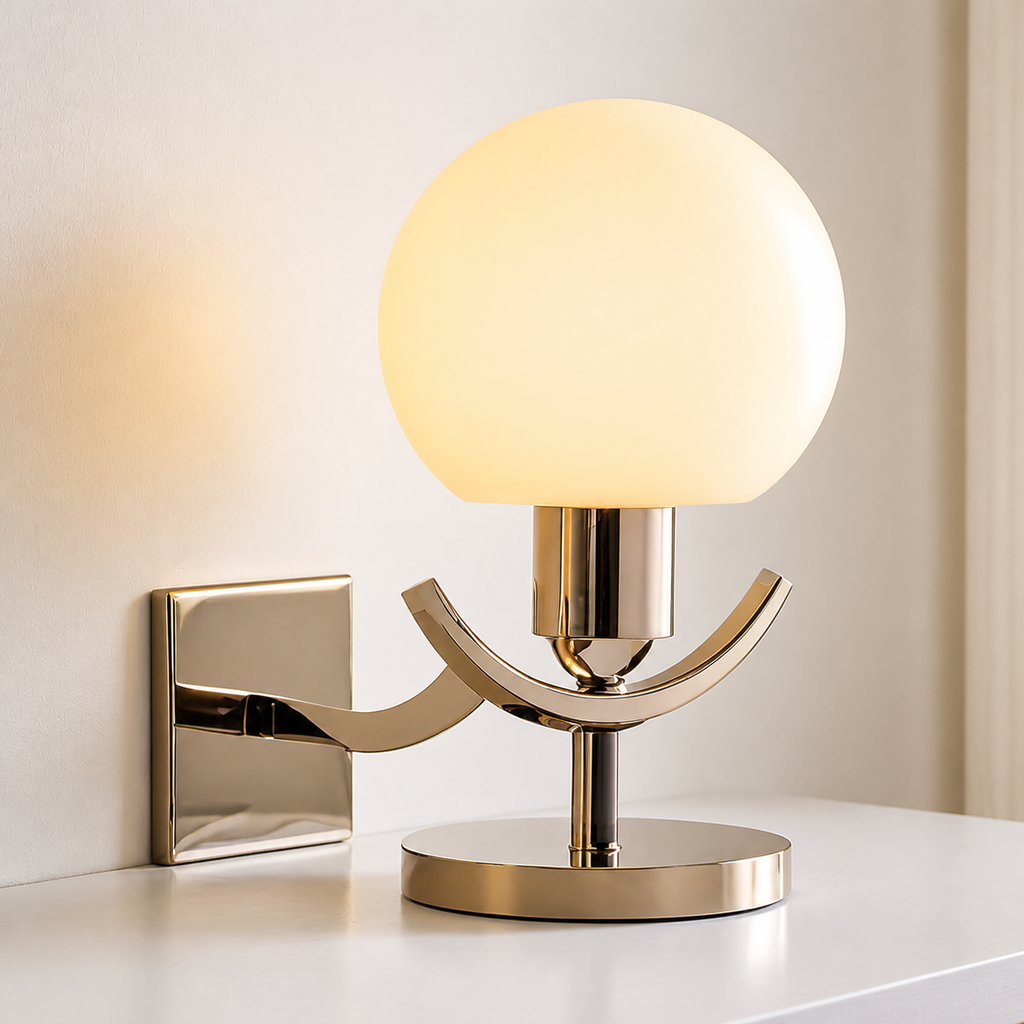 Cozy Haven Glass Globe Plug In Wall Sconce lifestyle image 13