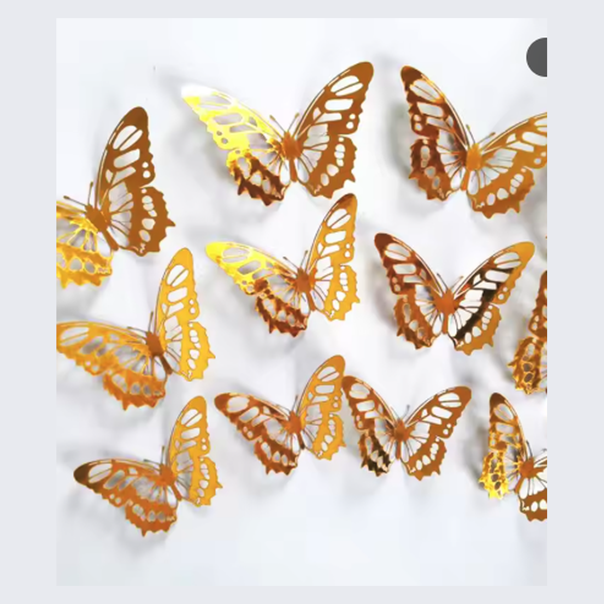 Cozy Haven 3D Metal Butterfly Wall Stickers Set - 12 Pack Silver Hollow Party Decor supplier exact visual Glod 2