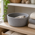 Cozy Haven Woven Cotton Rope Storage Basket organized storage view 3 for Gray