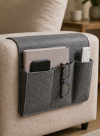 Cozy Haven Dark Gray Felt Bedside Pocket Organizer product photo 2