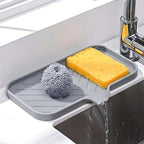Cozy Haven Gray Sink Caddy Drain Tray styled kitchen view 1