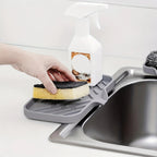 Cozy Haven Gray Sink Caddy Drain Tray styled kitchen view 3