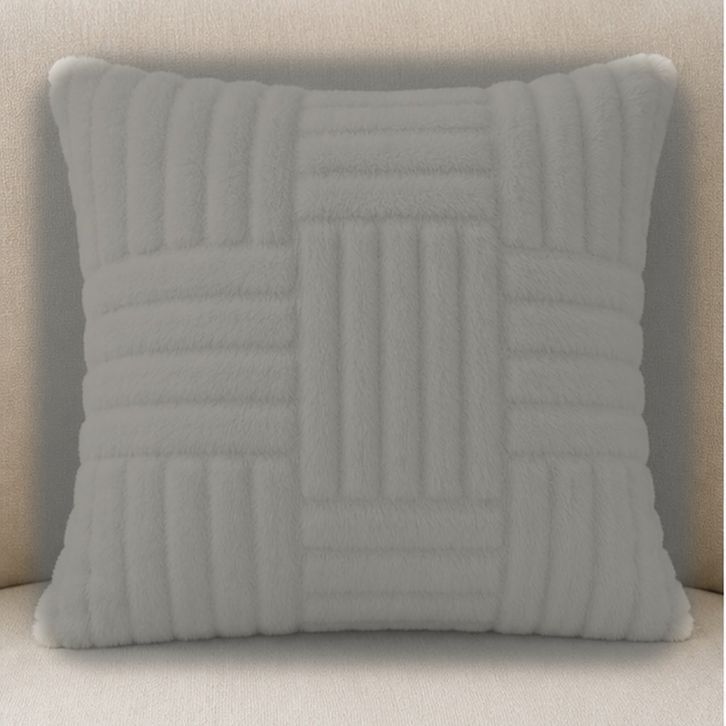 Cozy Haven Textured Throw Pillow Cover - 45 x 45 cm - Gray - 45 x 45 cm