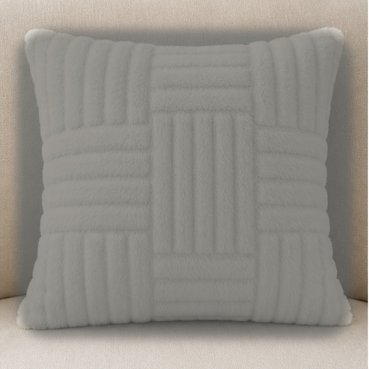Cozy Haven Textured Throw Pillow Cover - 45 x 45 cm - Gray - 45 x 45 cm