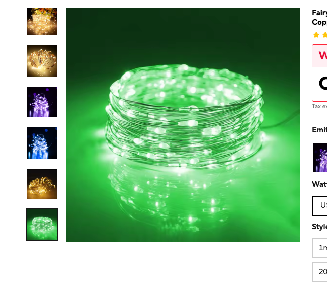 Cozy Haven Copper Wire Fairy String Lights - 33 Foot 100 LED Battery Operated Warm White - Bedroom supplier reference green