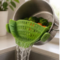 Cozy Haven Green Clip-On Silicone Pot Strainer lifestyle image 1