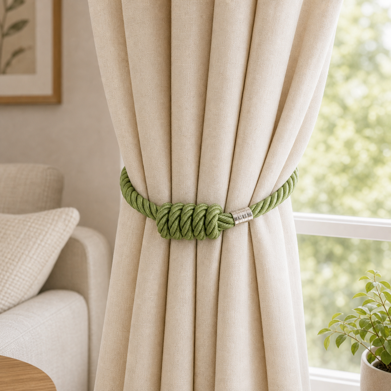 Cozy Haven Magnetic Curtain Tieback - 49 cm - Green - 49 cm
