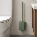 Cozy Haven Green Wall-Mounted Silicone Toilet Brush Set lifestyle image 1