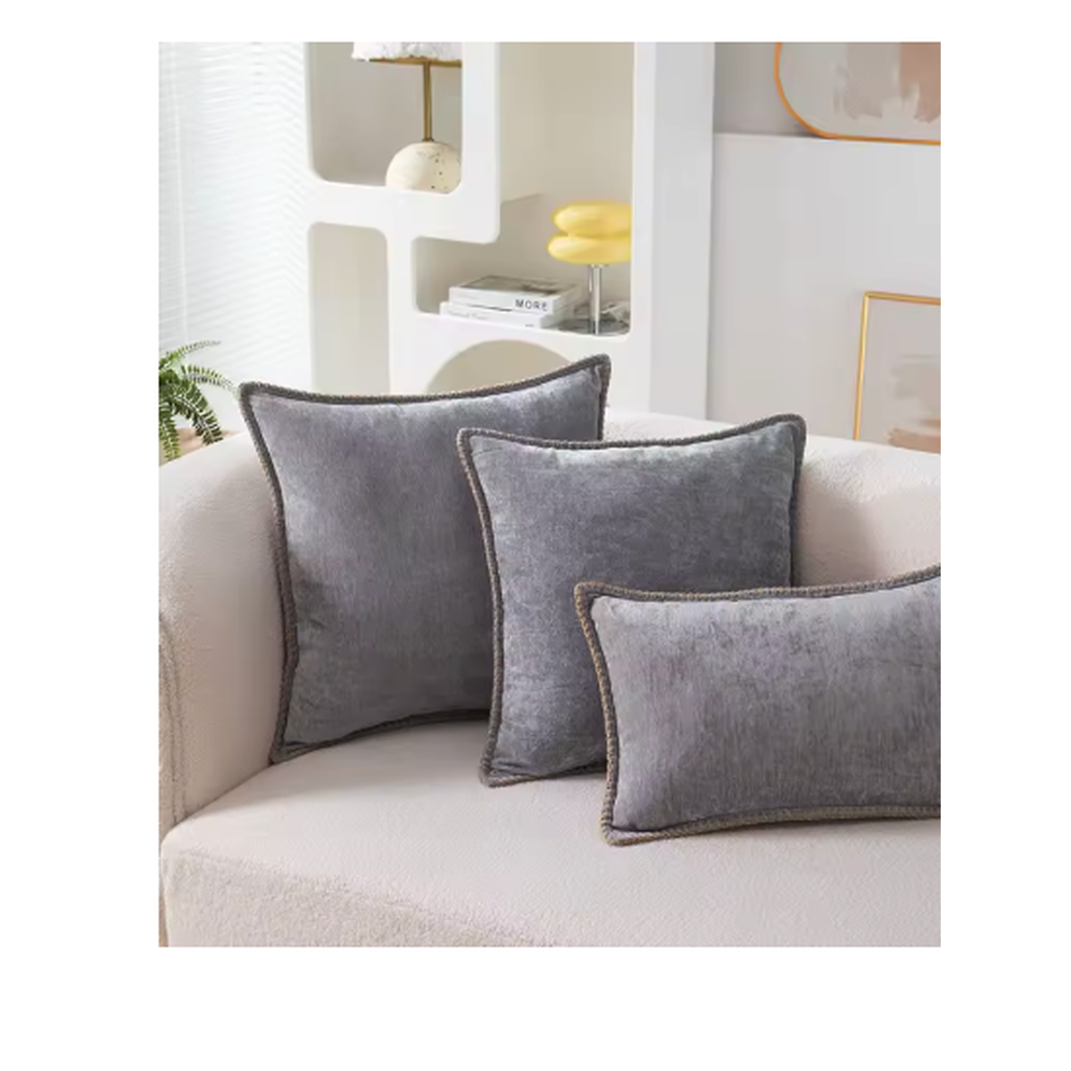 Cozy Haven Velvet Throw Pillow Covers Set - 4 Pack Luxury Square Cushion Cases 18x18 Inch - Bedroom supplier reference Grey