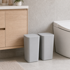 Cozy Haven Slim Press Lid Bathroom Trash Can - 10L - grey 2-pack 10L trash cans bathroom lifestyle