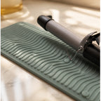 Cozy Haven Sage Heat-Resistant Styling Mat styled bathroom view 2