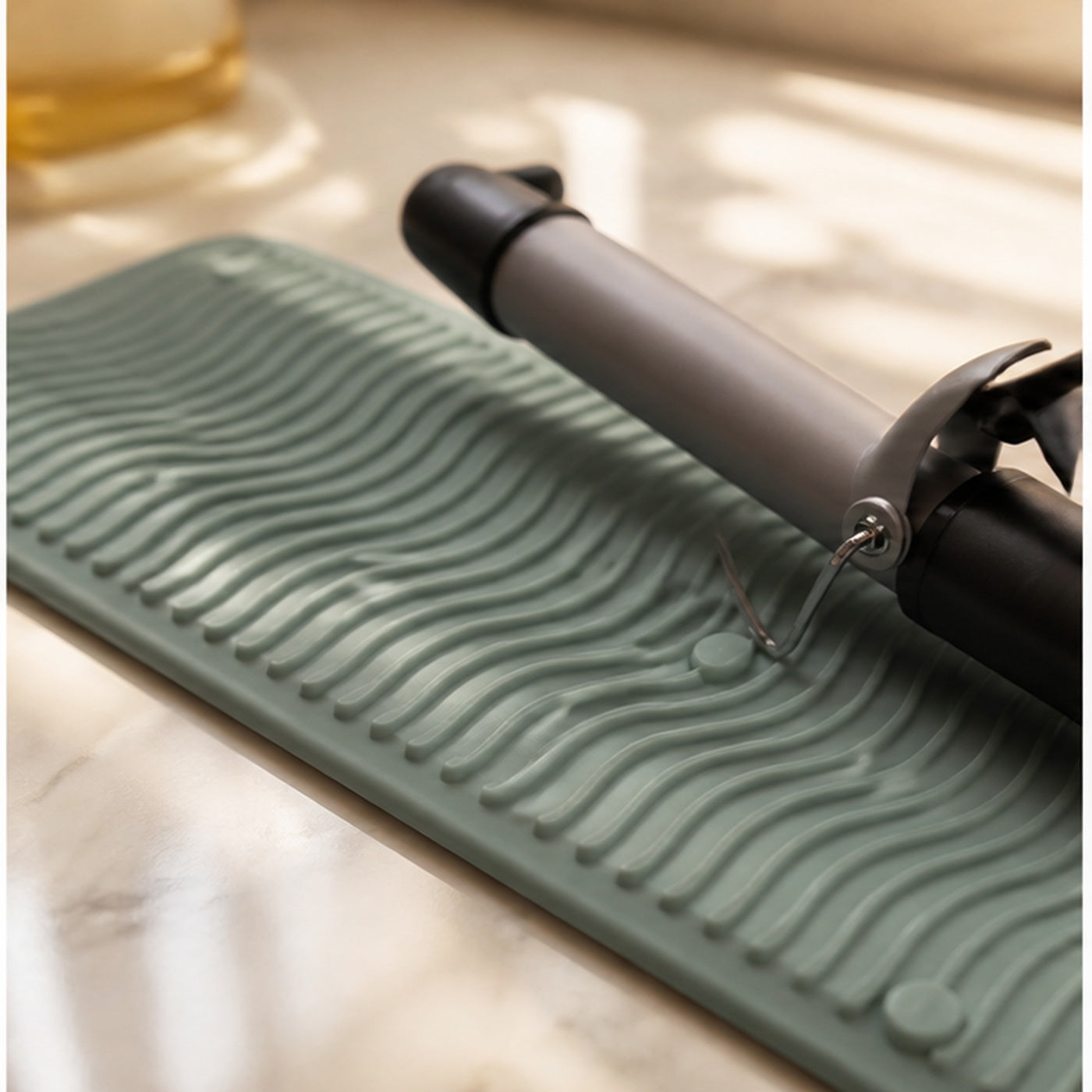 Cozy Haven Sage Heat-Resistant Styling Mat lifestyle image 2
