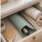 Cozy Haven Sage Heat-Resistant Styling Mat styled bathroom view 3