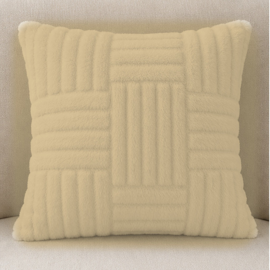 Cozy Haven Textured Throw Pillow Cover - 45 x 45 cm - Khaki - 45 x 45 cm