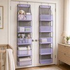 Cozy Haven Over-Door Nursery Pocket Organizer - lavender five-pocket over-door nursery organizer two-pack