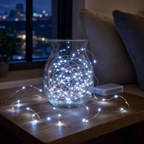 Cozy Haven LED Fairy String Lights 33ft Copper Wire - 100 LED Waterproof Battery Operated Decorative Lights - Bedroom - led-fairy-string-lights_approved_02_cool-white-glass-vase