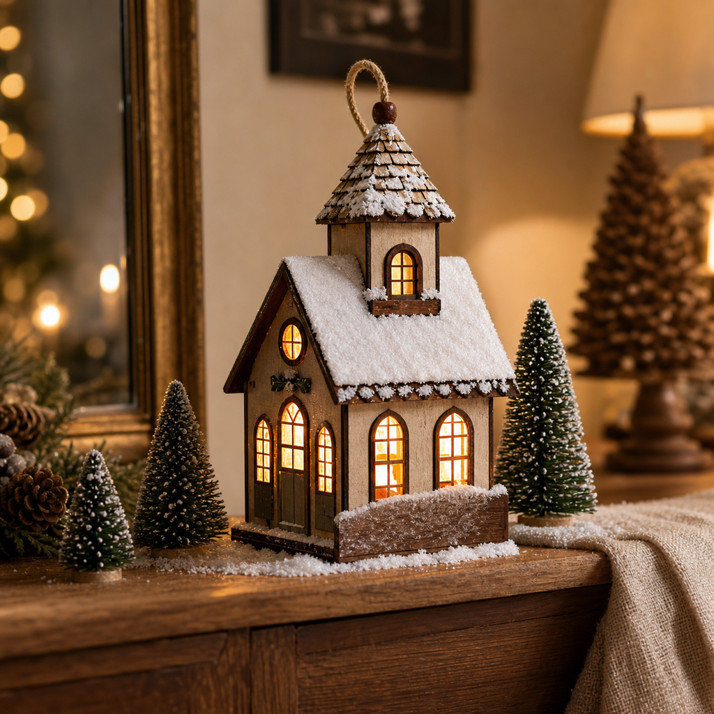 Cozy Haven LED Wooden Christmas Village Houses lifestyle image 2