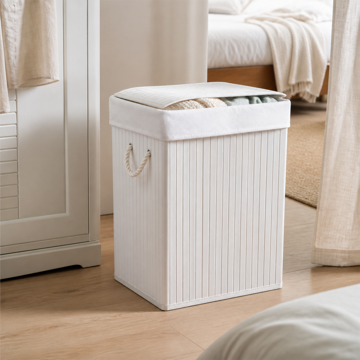 Cozy Haven Lidded Laundry Basket Hamper lifestyle image 2