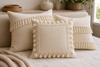 Cozy Haven Linen-Look Tasselled Pillow Cover lifestyle image 1