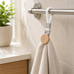 Cozy Haven Loop Towel Clip Holder - white 1 piece set on towel rail