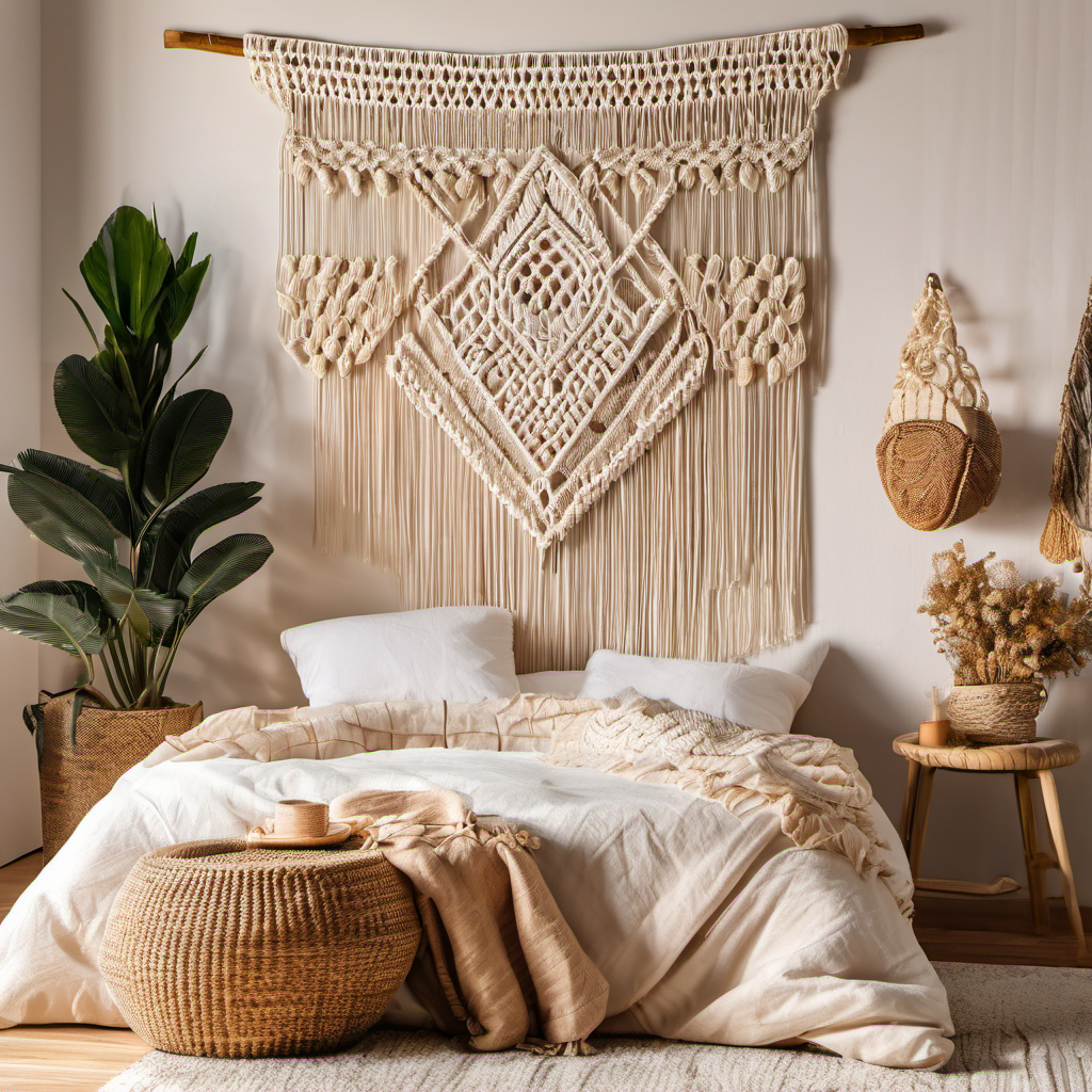 Handmade Macrame Wall Hanging - Boho Woven Tapestry | Living Room & Bedroom Wall Decor