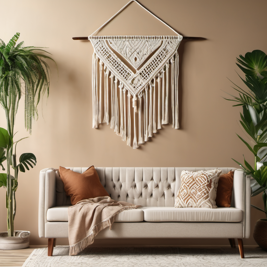 Handmade Macrame Wall Hanging - Boho Woven Tapestry | Living Room & Bedroom Wall Decor
