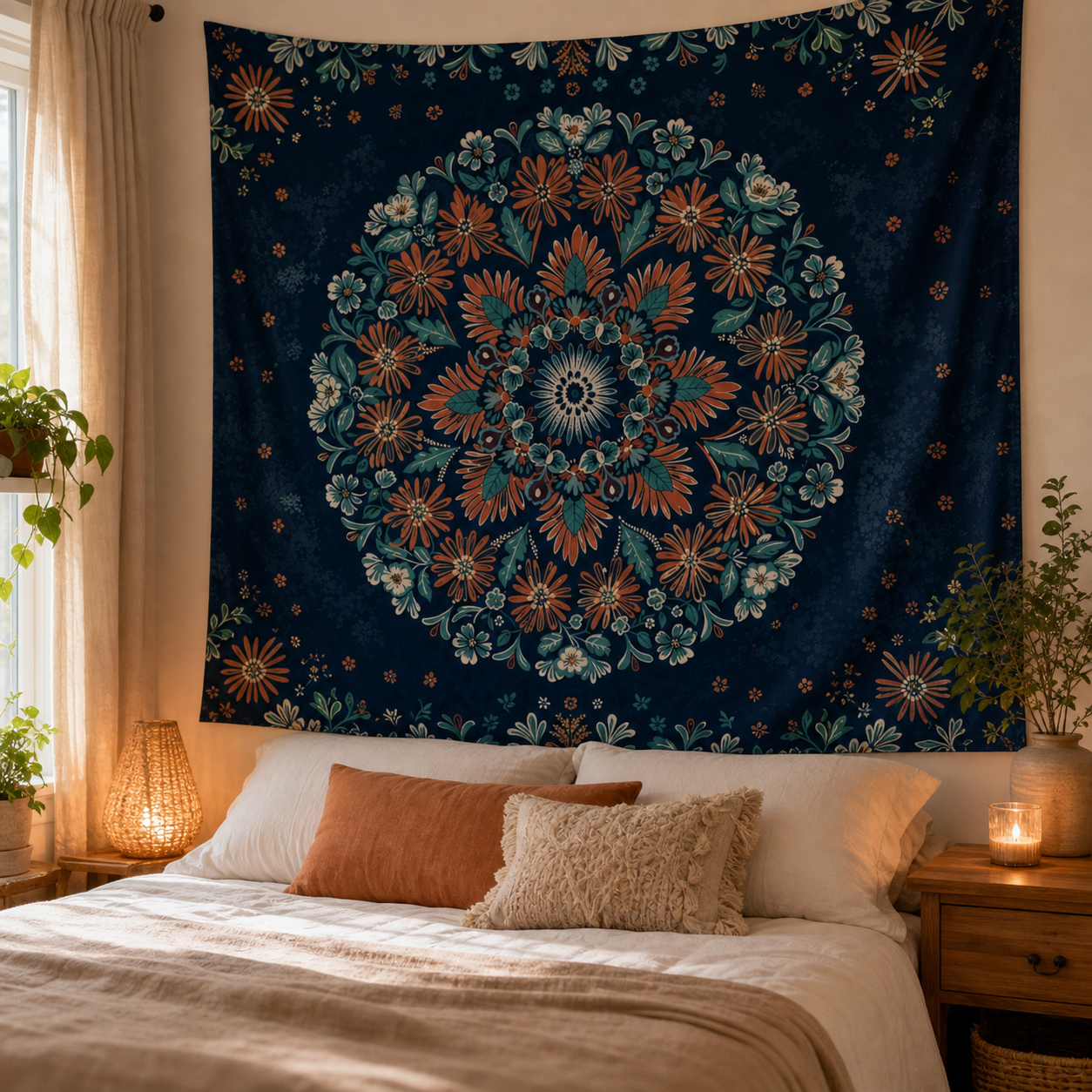 Cozy Haven Mandala Tapestry lifestyle image 1