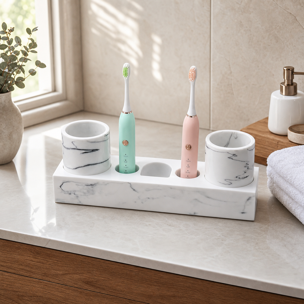 Cozy Haven Marble Resin Bathroom Accessories Collection lifestyle image 10