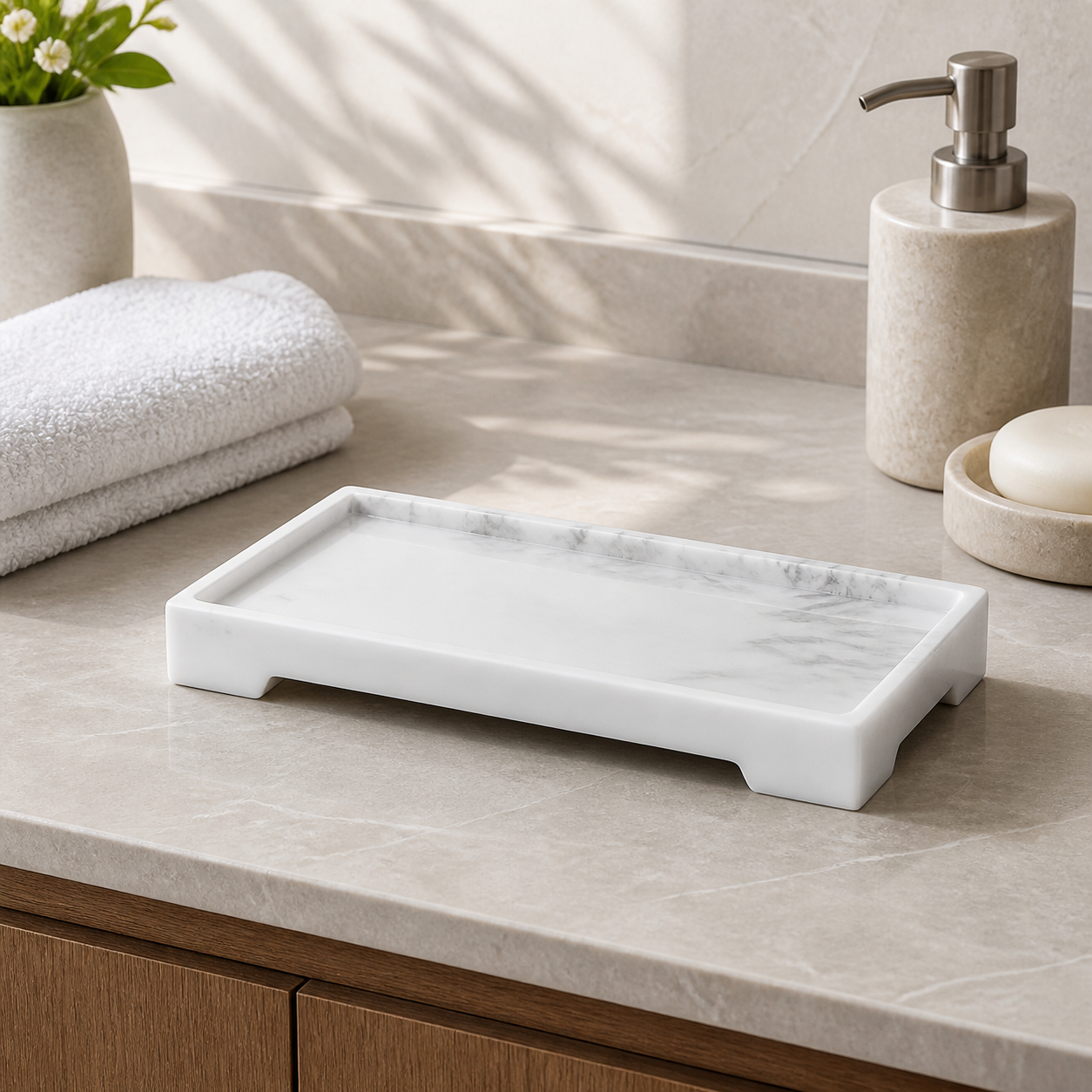 Cozy Haven Marble Resin Bathroom Accessories Collection lifestyle image 11