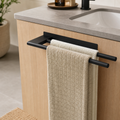 Cozy Haven No-Drill Towel Bar - black two-bar no-drill towel bar lifestyle
