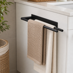 Cozy Haven No-Drill Towel Bar - black two-bar no-drill towel bar vanity side