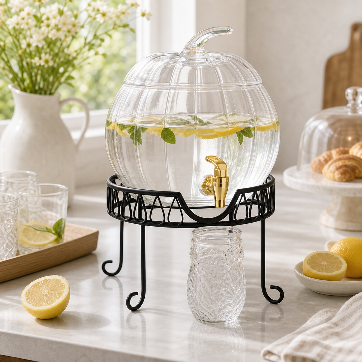 Cozy Haven Metal Drink Dispenser Stand lifestyle image 1 for Metal Drink Dispenser Stand