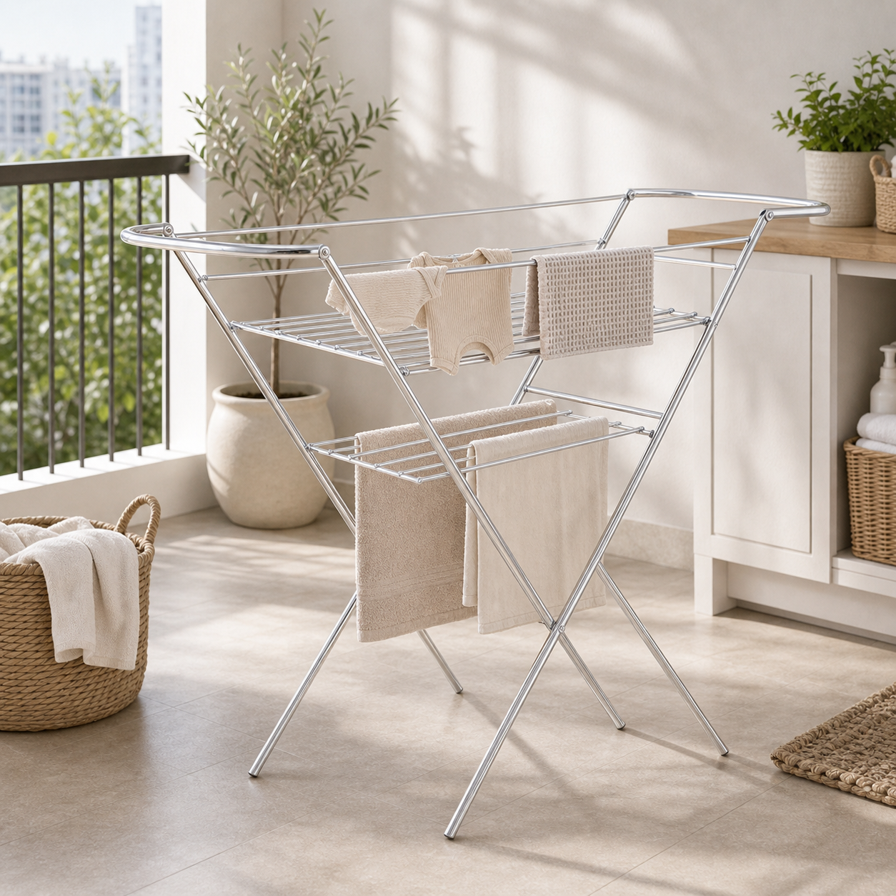 Cozy Haven Metal Foldable Drying Rack lifestyle image 2