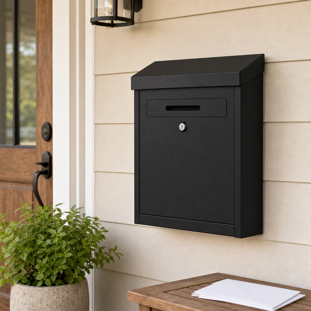 Cozy Haven Metal Wall Mail Drop Box organized storage view 1