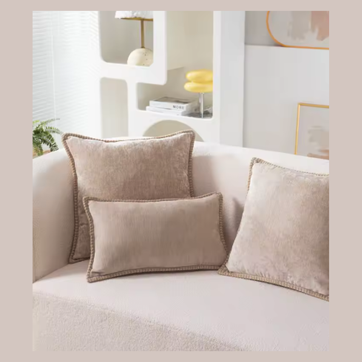 Cozy Haven Velvet Throw Pillow Covers Set - 4 Pack Luxury Square Cushion Cases 18x18 Inch - Bedroom supplier reference Milk Tea Color