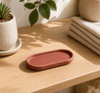 Cozy Haven Mini Oval Ceramic Planter Tray in Red, 15 x 6 cm