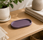 Cozy Haven Mini Oval Ceramic Planter Tray in Purple, 15 x 9.6 cm