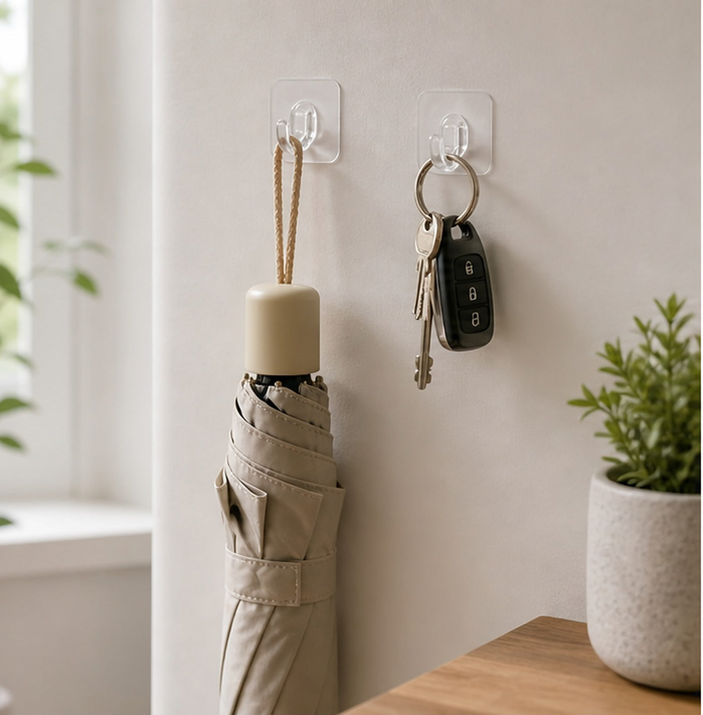 Cozy Haven Mini Adhesive Wall Hooks - Clear Mini Hook Set