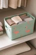 Cozy Haven Mint Flamingo Fabric Storage Bin - Mint Flamingo Bin - 1 Piece