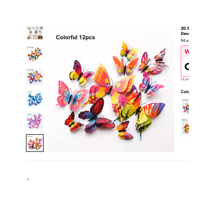 Cozy Haven 3D Butterfly Wall Decal Set - 48 Pack Removable Paper Art Stickers with Magnetic Wings - Bedroom supplier exact visual Multicolored