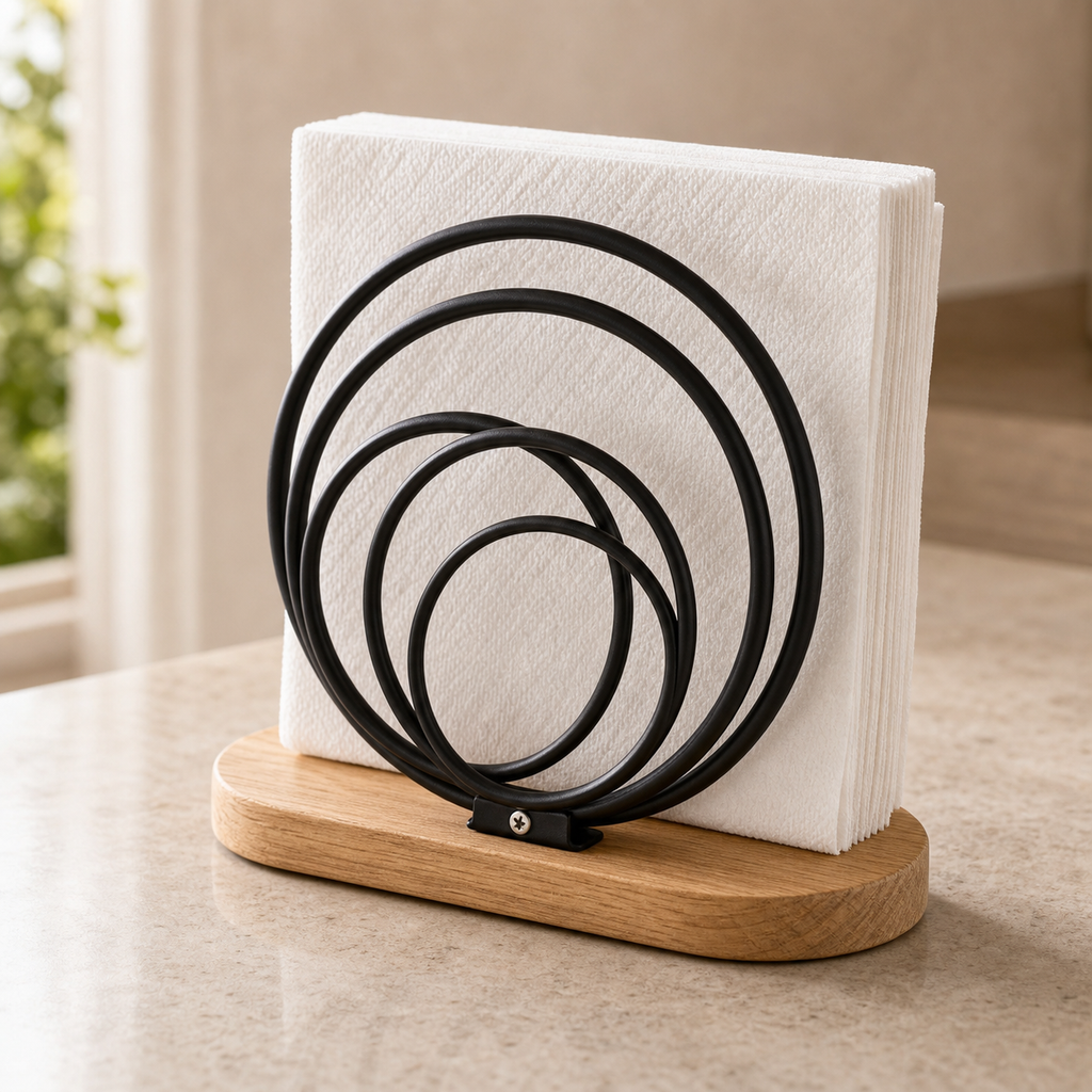 Cozy Haven Wood-Base Spiral Napkin Holder - Wood-Base Spiral Napkin Holder - lifestyle image 4