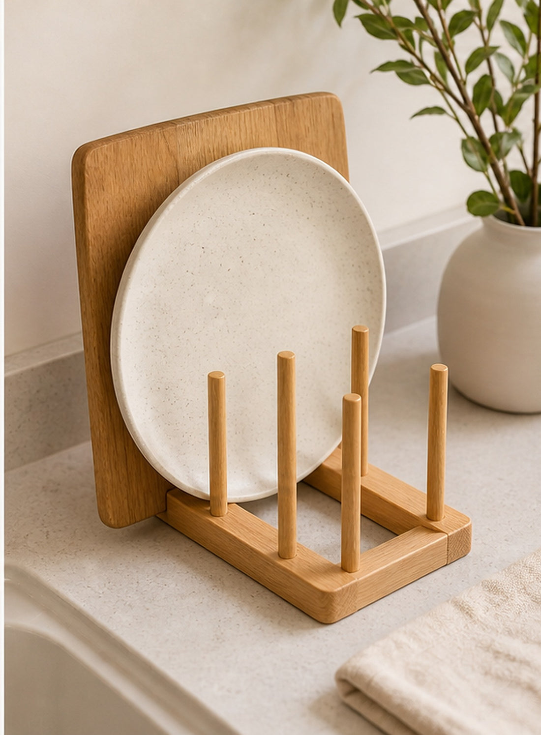 Natural Wood Pot Lid Holder