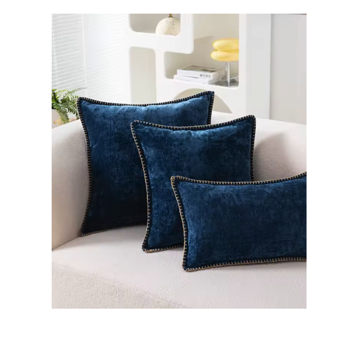 Cozy Haven Velvet Throw Pillow Covers Set - 4 Pack Luxury Square Cushion Cases 18x18 Inch - Bedroom supplier reference Navy Blue