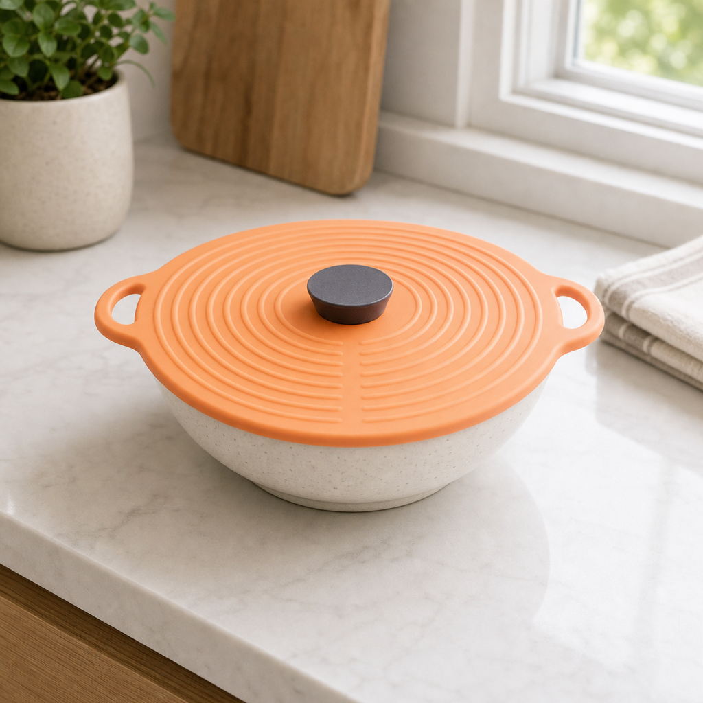 Cozy Haven Silicone Bowl Covers - orange 32.5 cm silicone bowl cover lifestyle