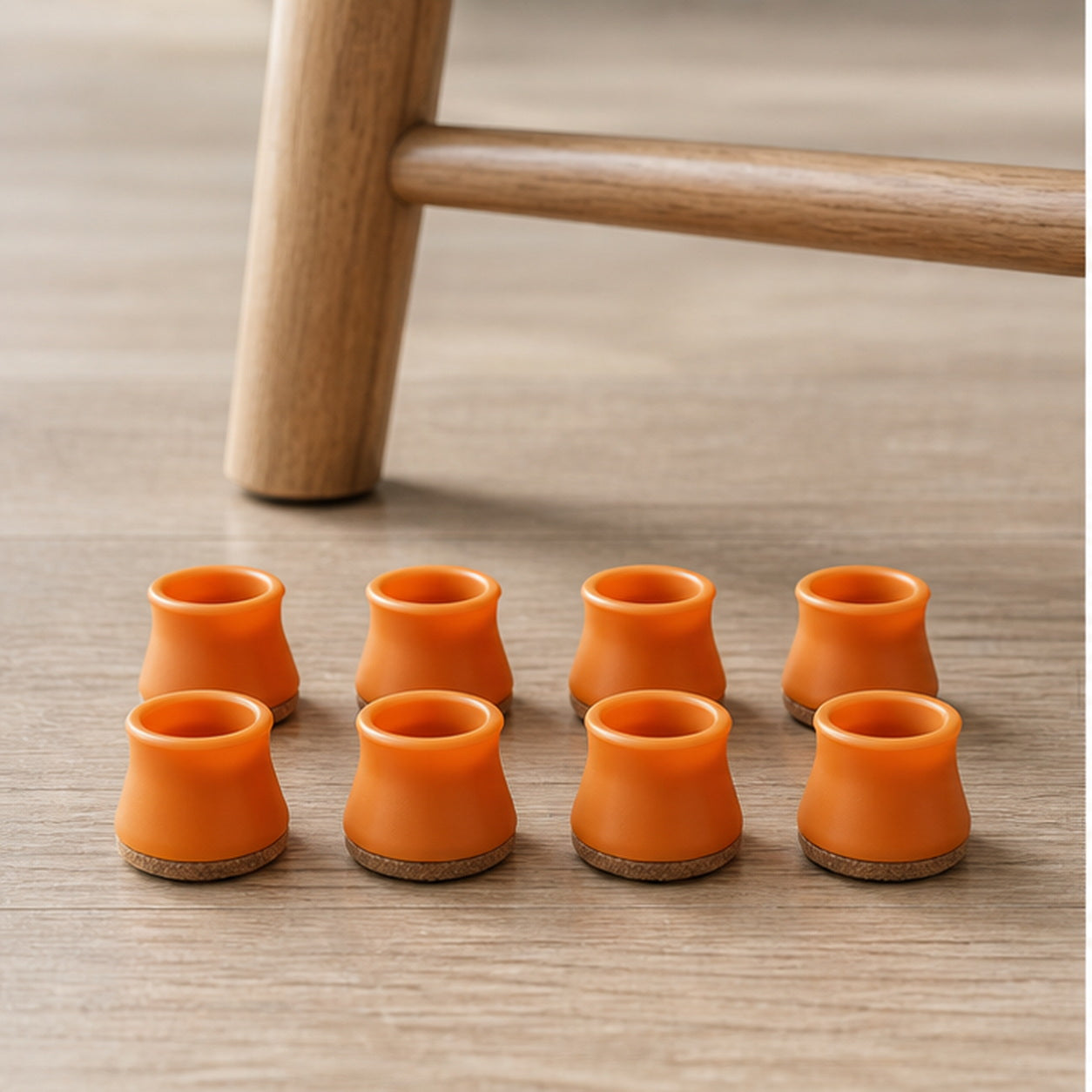 Cozy Haven Orange XS Chair Leg Floor Protectors - 8 Piece Set lifestyle image 1
