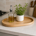 Cozy Haven Oval Wood Serving Tray styled kitchen view 2