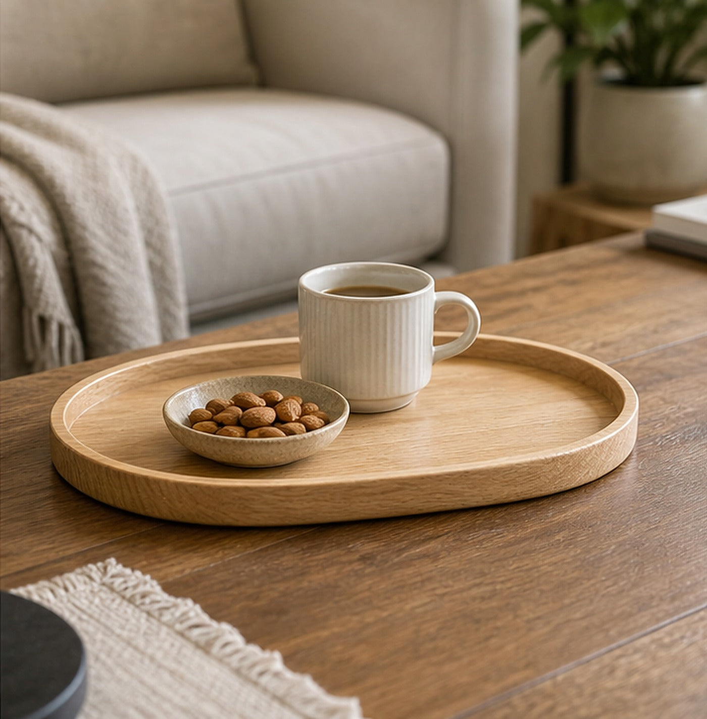 Cozy Haven Oval Wood Serving Tray lifestyle image 3