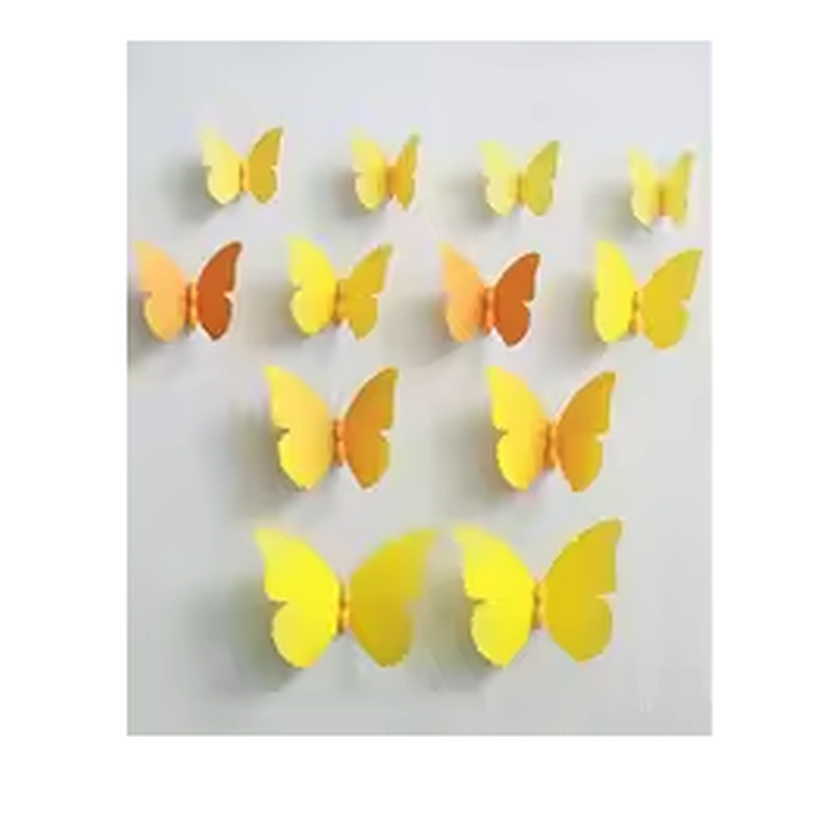 Cozy Haven 3D Butterfly Wall Stickers 12-Piece Set - Bedroom supplier exact visual Pale yellow
