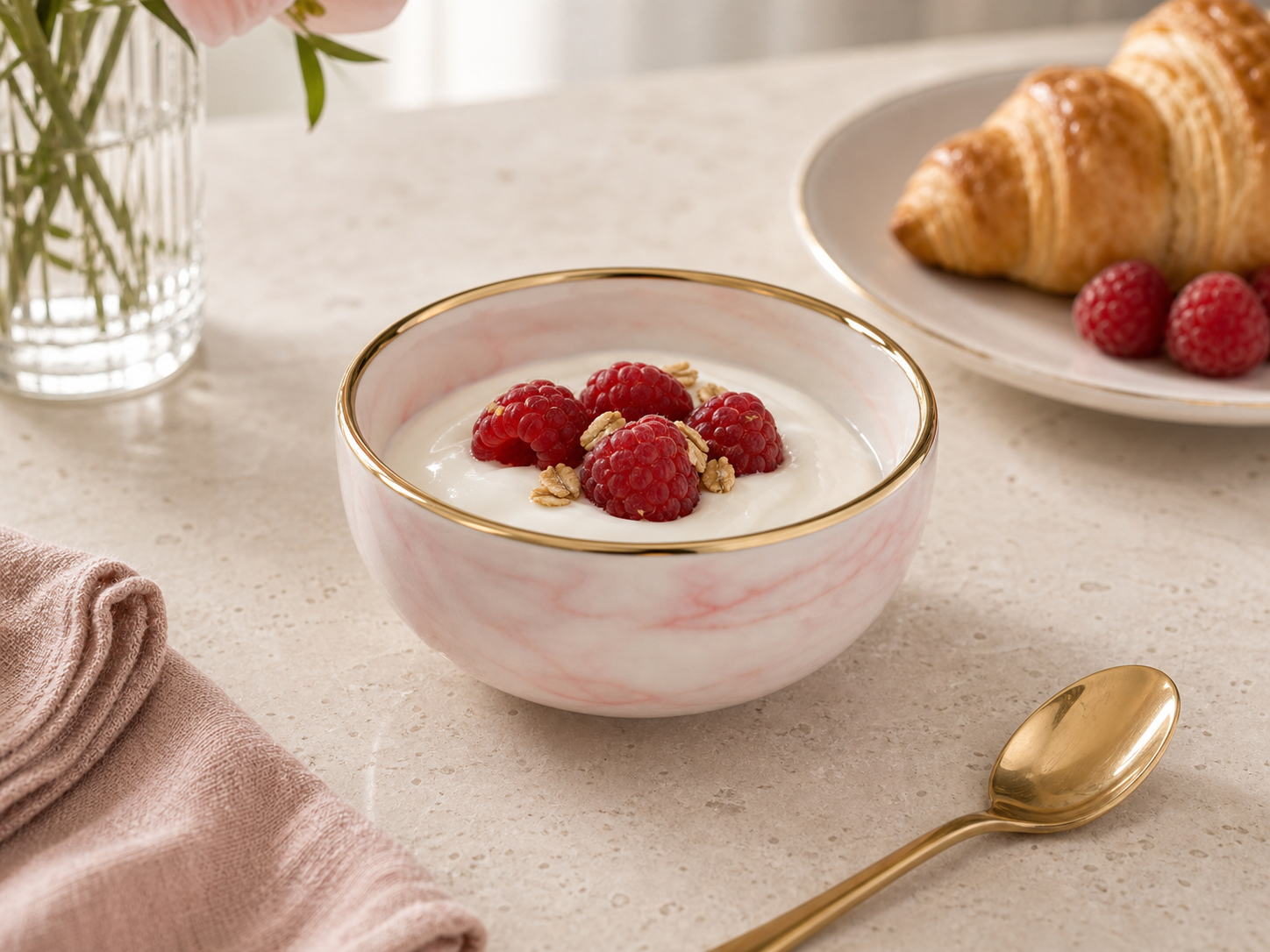 Cozy Haven Pink Marble Dinnerware Collection lifestyle image 5