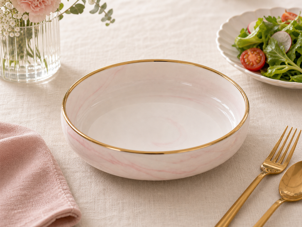 Cozy Haven Pink Marble Dinnerware Collection lifestyle image 7